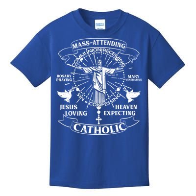 Mass Attending Catholic  Kids T-Shirt