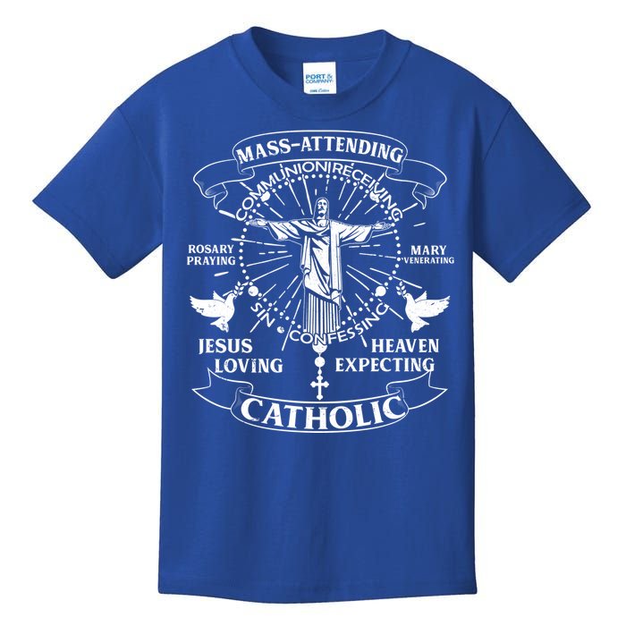 Mass Attending Catholic  Kids T-Shirt