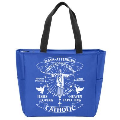 Mass Attending Catholic  Zip Tote Bag