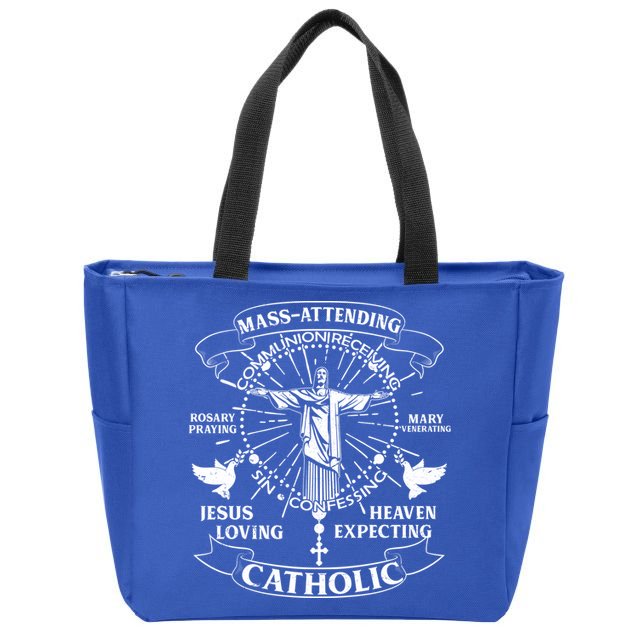 Mass Attending Catholic  Zip Tote Bag