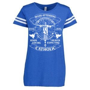 Mass Attending Catholic  Enza Ladies Jersey Football T-Shirt