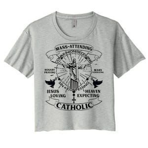 Mass Attending Catholic  Women's Crop Top Tee