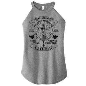 Mass Attending Catholic  Women's Perfect Tri Rocker Tank