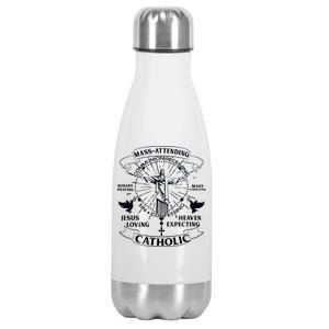 Mass Attending Catholic  Stainless Steel Insulated Water Bottle