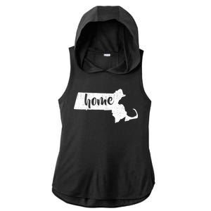 Massachusetts Home State Ladies PosiCharge Tri-Blend Wicking Draft Hoodie Tank