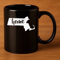 Massachusetts Home State 11oz C Handle Ceramic Mug