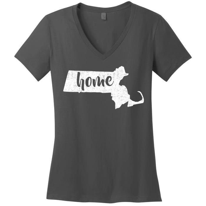 Massachusetts Home State Women's V-Neck T-Shirt