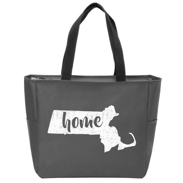 Massachusetts Home State Zip Tote Bag