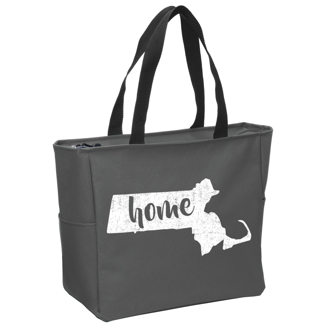 Massachusetts Home State Zip Tote Bag