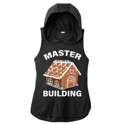 Master Builder Gingerbread House Funny Christmas Ladies PosiCharge Tri-Blend Wicking Draft Hoodie Tank