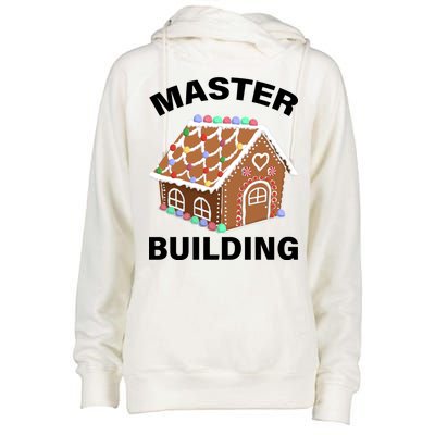 Master Builder Gingerbread House Funny Christmas Womens Funnel Neck Pullover Hood