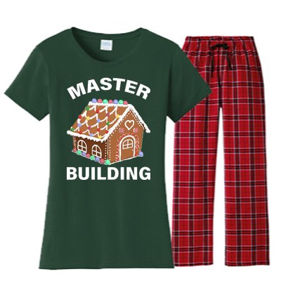 Master Builder Gingerbread House Funny Christmas Women's Flannel Pajama Set