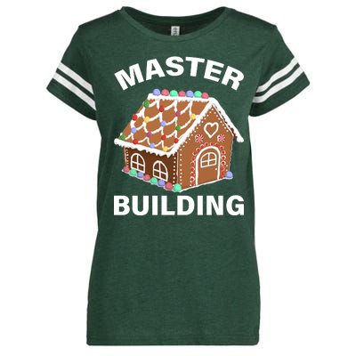 Master Builder Gingerbread House Funny Christmas Enza Ladies Jersey Football T-Shirt