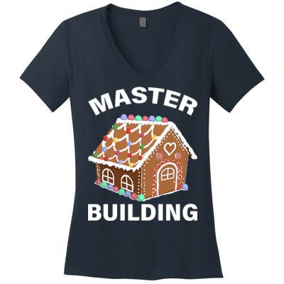 Master Builder Gingerbread House Funny Christmas Women's V-Neck T-Shirt