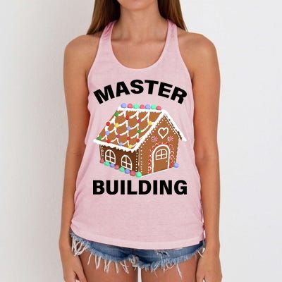 Master Builder Gingerbread House Funny Christmas Women's Knotted Racerback Tank