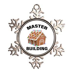 Master Builder Gingerbread House Funny Christmas Metallic Star Ornament