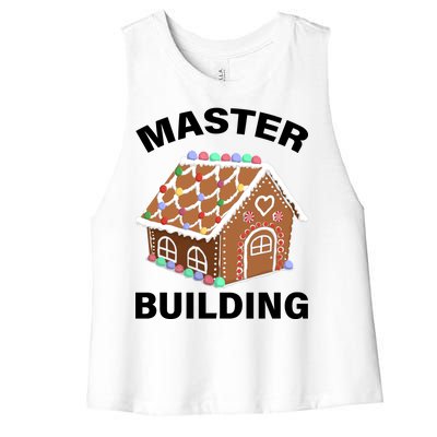 Master Builder Gingerbread House Funny Christmas Women's Racerback Cropped Tank