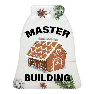 Master Builder Gingerbread House Funny Christmas Ceramic Bell Ornament