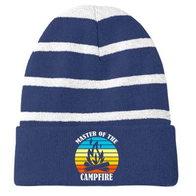 Master Of The Campfire Striped Beanie with Solid Band