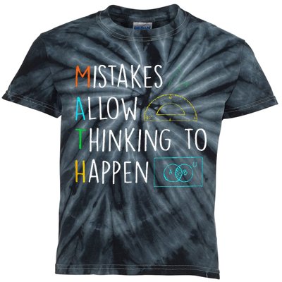 Mistakes Allow Thinking To Happen Funny Math Back To School Kids Tie-Dye T-Shirt