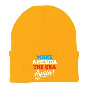 Make America The Usa Again Usa Patriotic Political Statet Cool Gift Knit Cap Winter Beanie