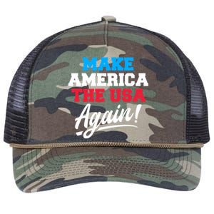 Make America The Usa Again Usa Patriotic Political Statet Cool Gift Retro Rope Trucker Hat Cap