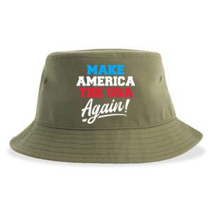 Make America The Usa Again Usa Patriotic Political Statet Cool Gift Sustainable Bucket Hat