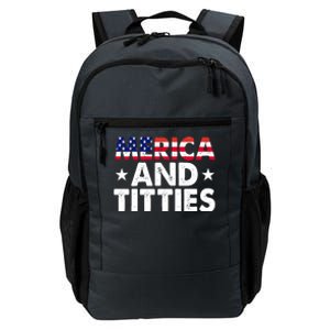 Merica And Titties Funny Patriotic Usa Daily Commute Backpack