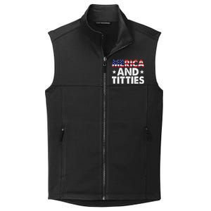 Merica And Titties Funny Patriotic Usa Collective Smooth Fleece Vest