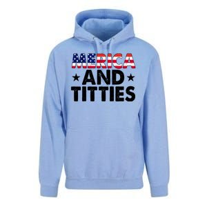 Merica And Titties Funny Patriotic Usa Unisex Surf Hoodie