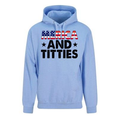 Merica And Titties Funny Patriotic Usa Unisex Surf Hoodie