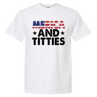 Merica And Titties Funny Patriotic Usa Garment-Dyed Heavyweight T-Shirt