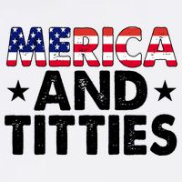 Merica And Titties Funny Patriotic Usa USA-Made Doggie Bandana