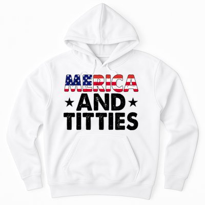 Merica And Titties Funny Patriotic Usa Hoodie