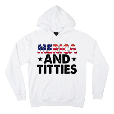 Merica And Titties Funny Patriotic Usa Hoodie