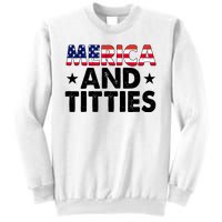 Merica And Titties Funny Patriotic Usa Sweatshirt