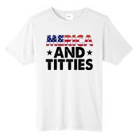 Merica And Titties Funny Patriotic Usa Tall Fusion ChromaSoft Performance T-Shirt