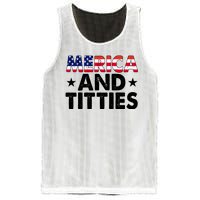 Merica And Titties Funny Patriotic Usa Mesh Reversible Basketball Jersey Tank