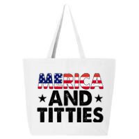 Merica And Titties Funny Patriotic Usa 25L Jumbo Tote