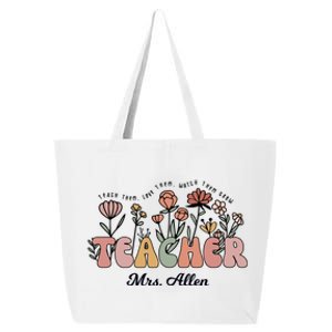 Mrs Allen Teacher Wildflower Back To School Gift 25L Jumbo Tote