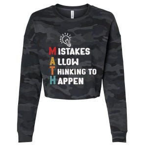 Mistakes Allow Thinking To Happen School Math Teacher Cropped Pullover Crew