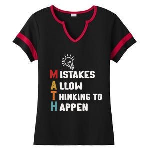 Mistakes Allow Thinking To Happen School Math Teacher Ladies Halftime Notch Neck Tee