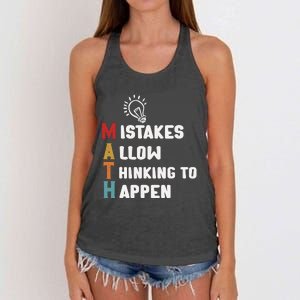 Mistakes Allow Thinking To Happen School Math Teacher Women's Knotted Racerback Tank