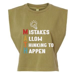 Mistakes Allow Thinking To Happen School Math Teacher Garment-Dyed Women's Muscle Tee