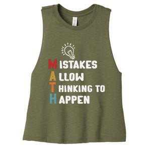 Mistakes Allow Thinking To Happen School Math Teacher Women's Racerback Cropped Tank