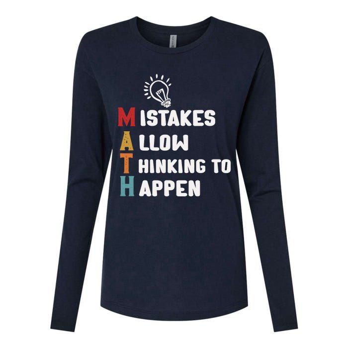 Mistakes Allow Thinking To Happen School Math Teacher Womens Cotton Relaxed Long Sleeve T-Shirt