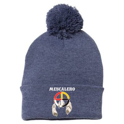 Mescalero Apache Tribe Nation Native Indian Medicine Wheel Pom Pom 12in Knit Beanie