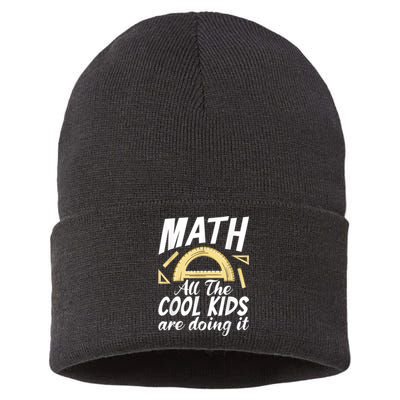 Math All The Cool Are Doing It School Funny Mathematics Sustainable Knit Beanie