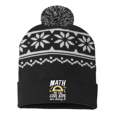 Math All The Cool Are Doing It School Funny Mathematics USA-Made Snowflake Beanie