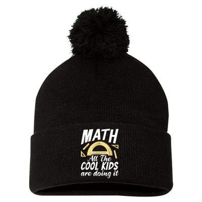 Math All The Cool Are Doing It School Funny Mathematics Pom Pom 12in Knit Beanie